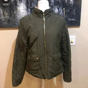 Love Tree Oliver Green Reversible Quilted/Zip Front Side Pockets Jacket-XL